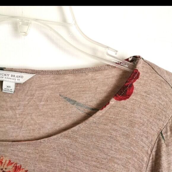 2/$30 Lucky Brand Wide sleeve floral shirt - Picture 4 of 6